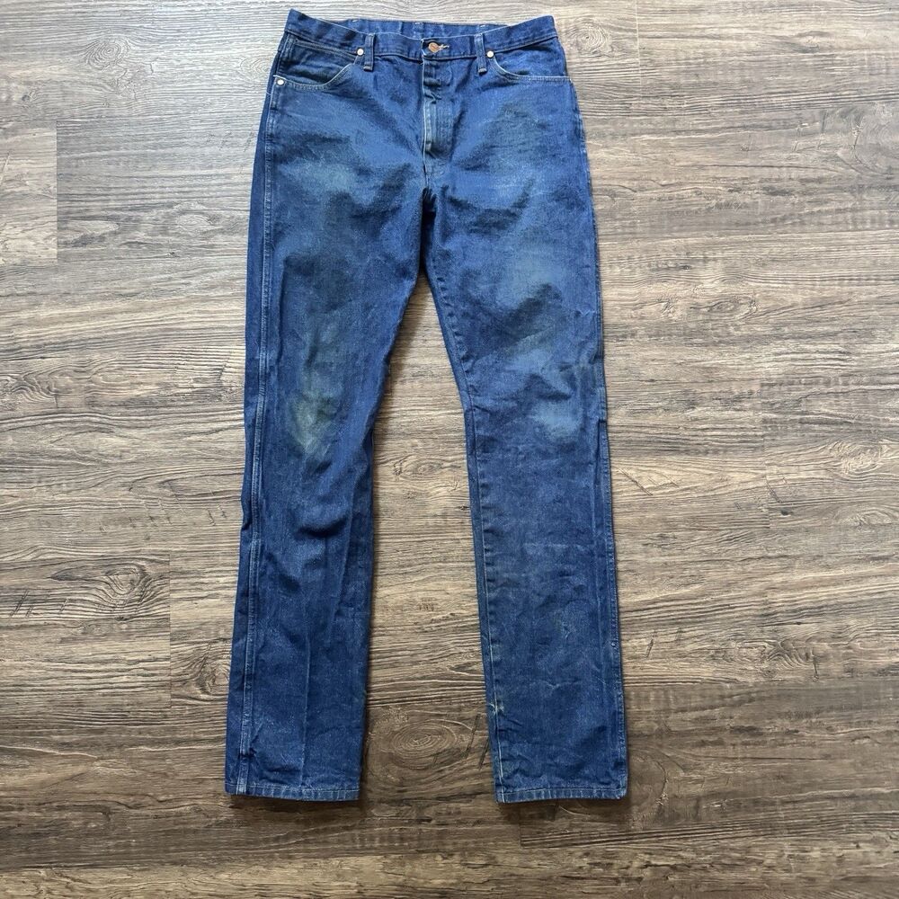 Wrangler Cowboy Cut Jeans Mens 36 X 38 Slim Fit Straight Denim